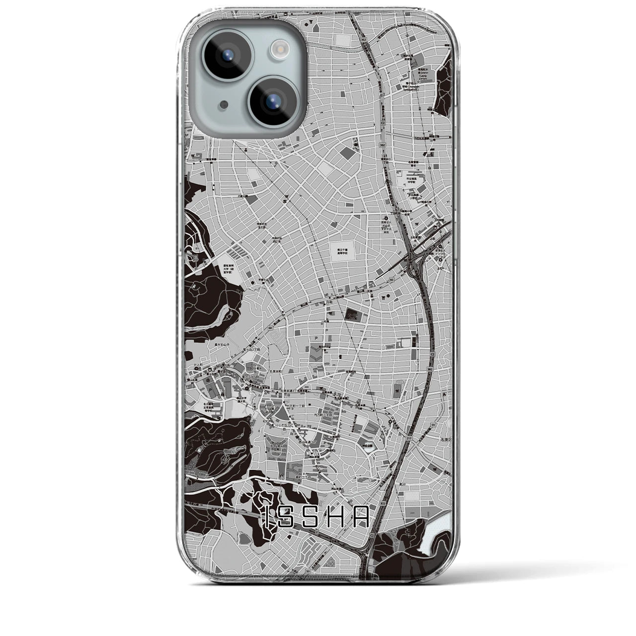 【一社(愛知県)】地図柄iPhoneケース(クリアタイプ)