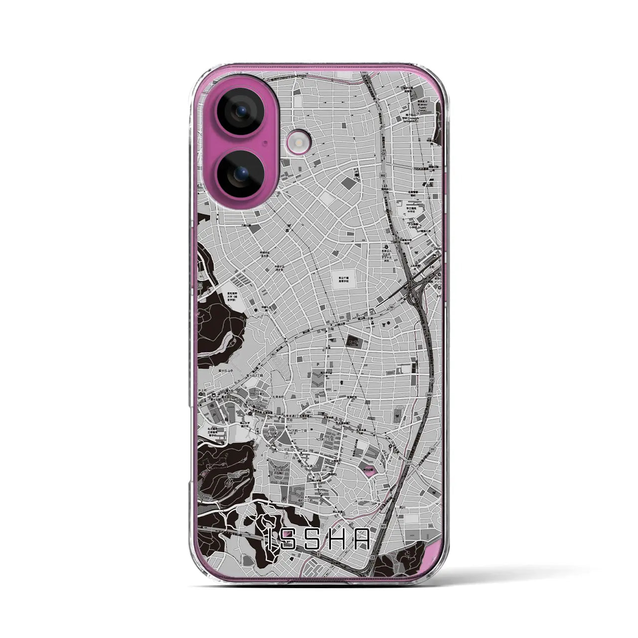 【一社(愛知県)】地図柄iPhoneケース(クリアタイプ)