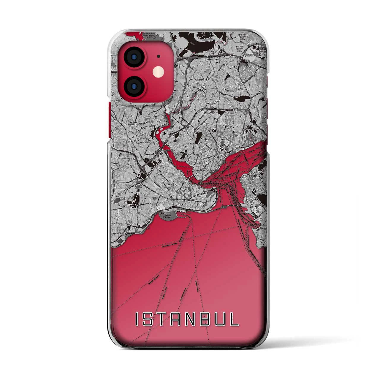 【イスタンブール(トルコ)】地図柄iPhoneケース(クリアタイプ)