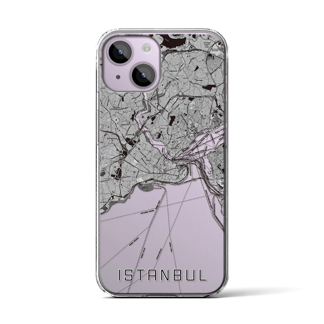 【イスタンブール(トルコ)】地図柄iPhoneケース(クリアタイプ)