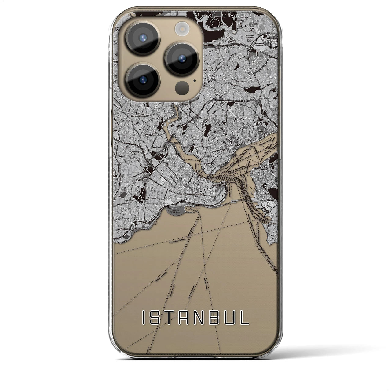 【イスタンブール(トルコ)】地図柄iPhoneケース(クリアタイプ)