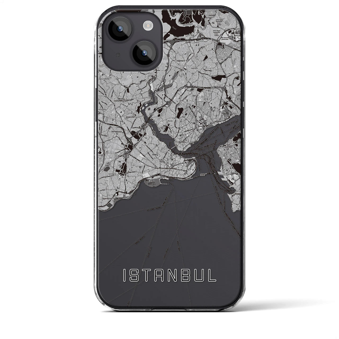 【イスタンブール(トルコ)】地図柄iPhoneケース(クリアタイプ)