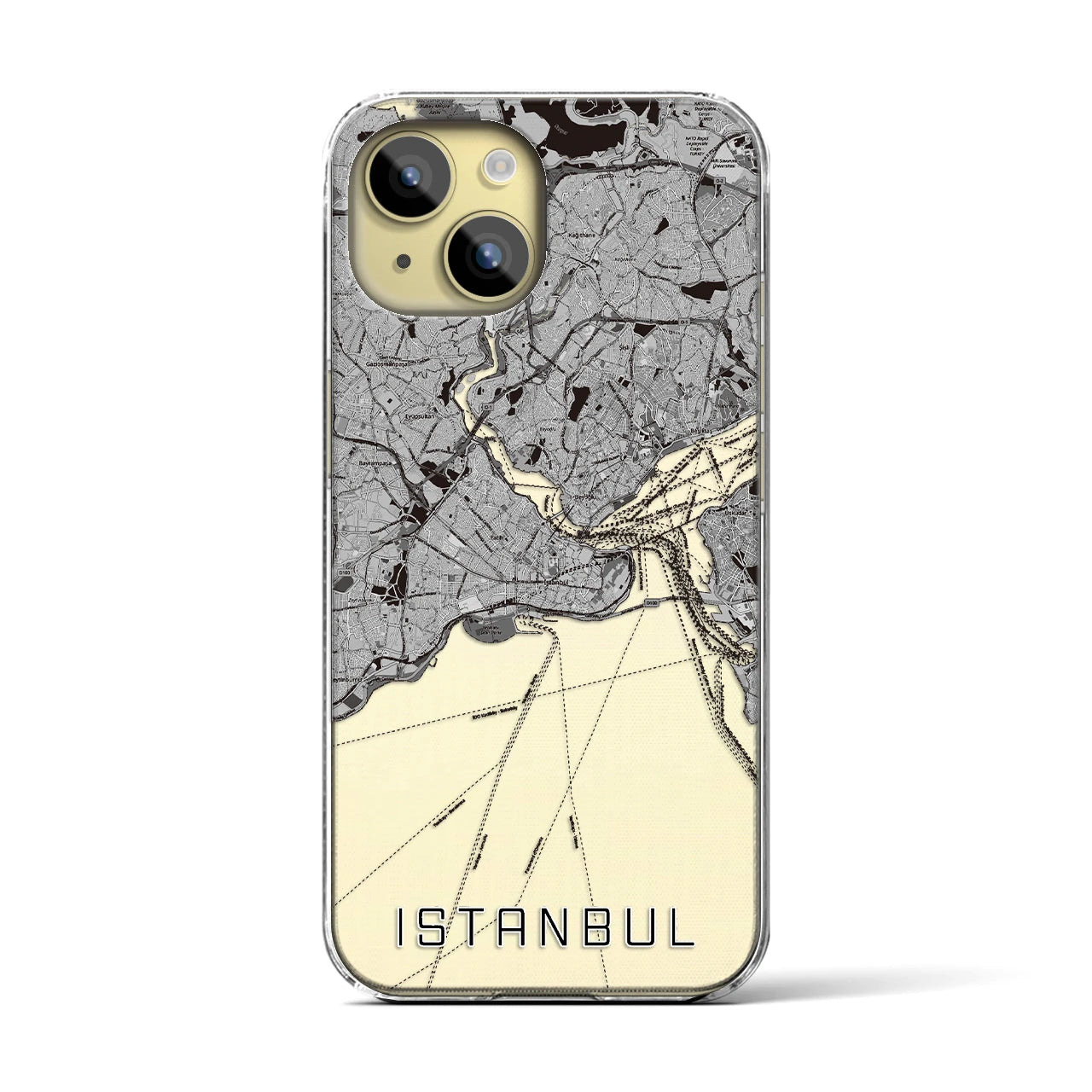 【イスタンブール(トルコ)】地図柄iPhoneケース(クリアタイプ)