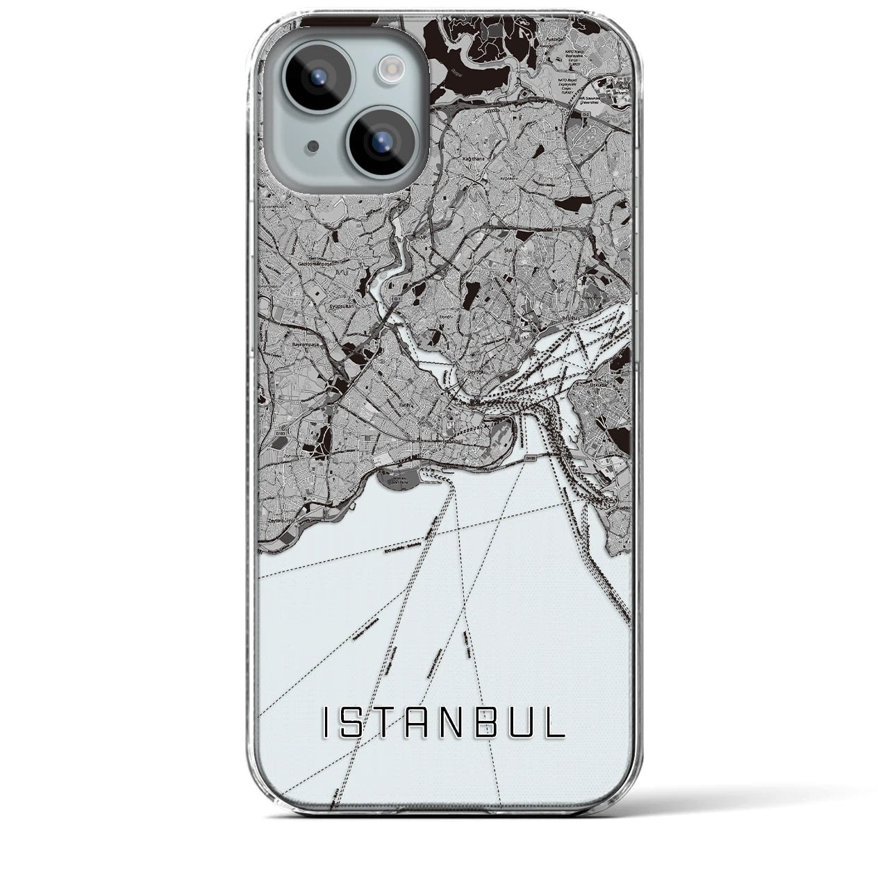 【イスタンブール(トルコ)】地図柄iPhoneケース(クリアタイプ)