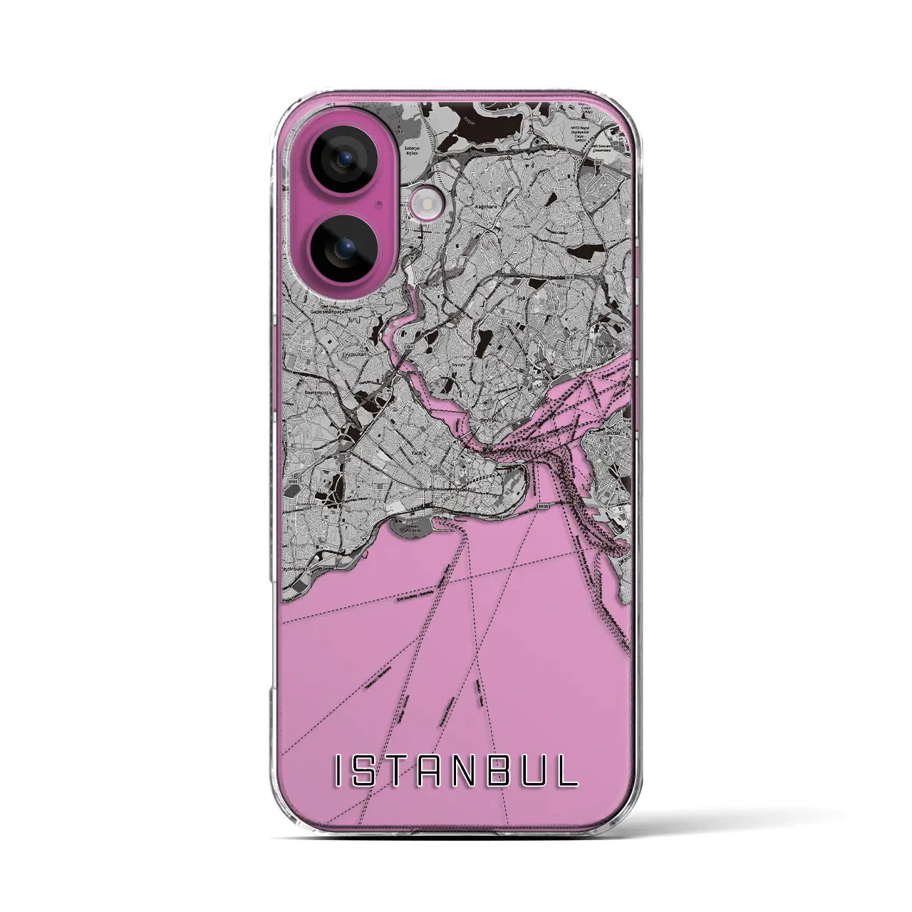 【イスタンブール(トルコ)】地図柄iPhoneケース(クリアタイプ)