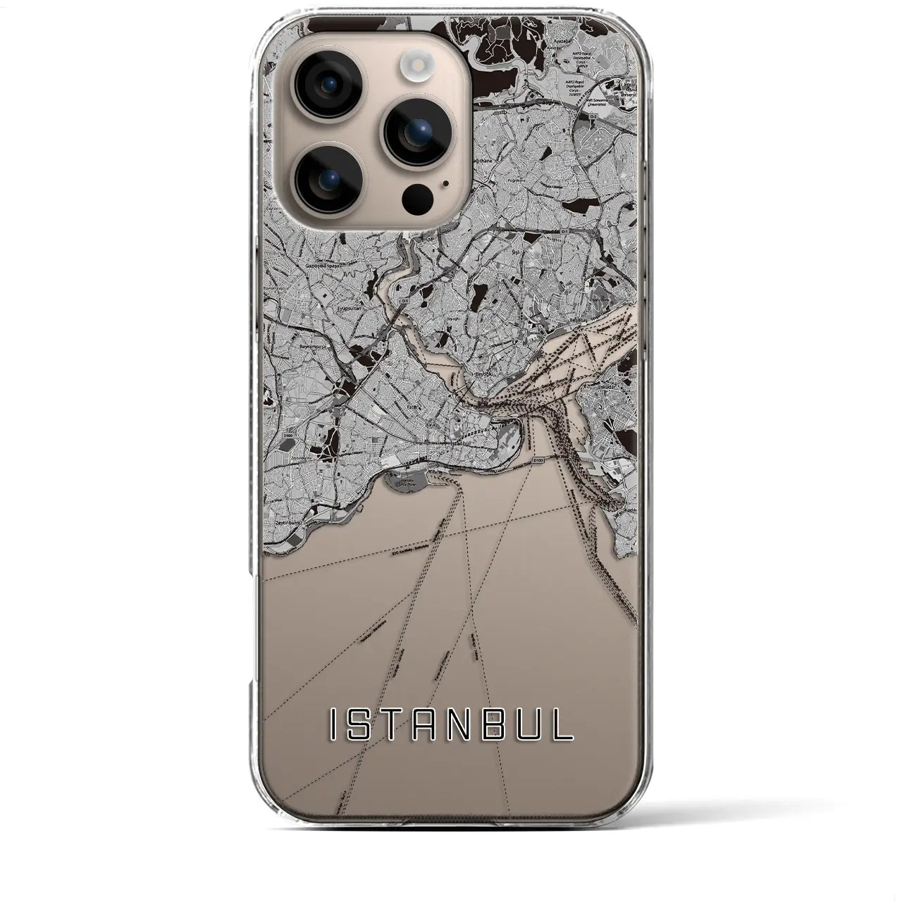 【イスタンブール(トルコ)】地図柄iPhoneケース(クリアタイプ)