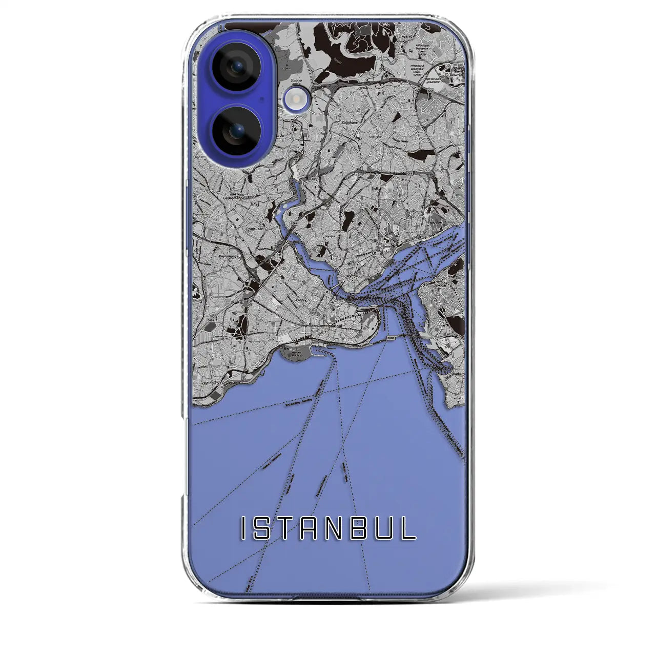 【イスタンブール(トルコ)】地図柄iPhoneケース(クリアタイプ)