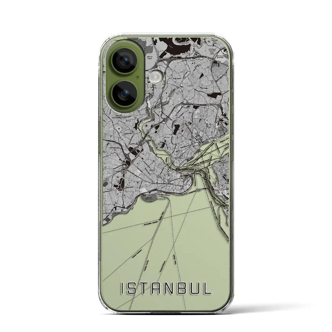 【イスタンブール(トルコ)】地図柄iPhoneケース(クリアタイプ)モノトーン・iPhone 17 Pro Max 用