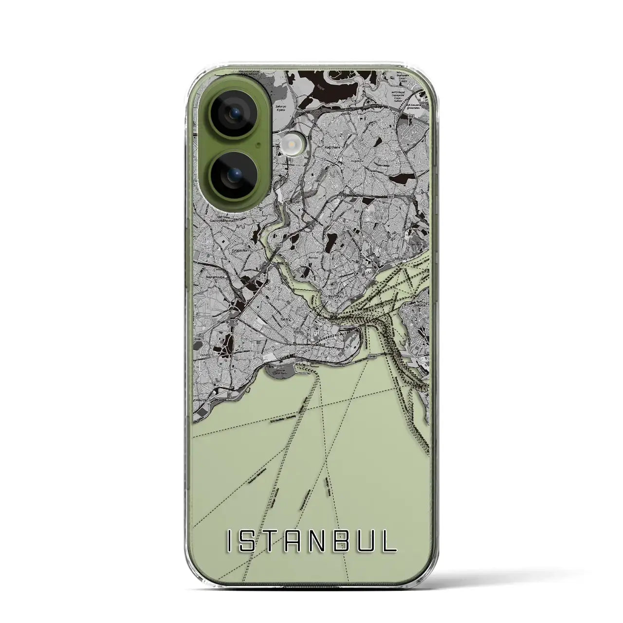 【イスタンブール(トルコ)】地図柄iPhoneケース(クリアタイプ)モノトーン・iPhone 17 Pro Max 用