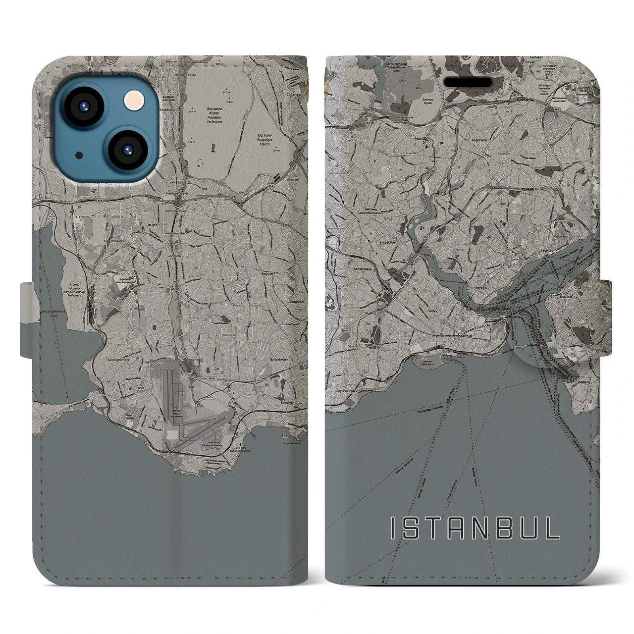 【イスタンブール(トルコ)】地図柄iPhoneケース(手帳タイプ)