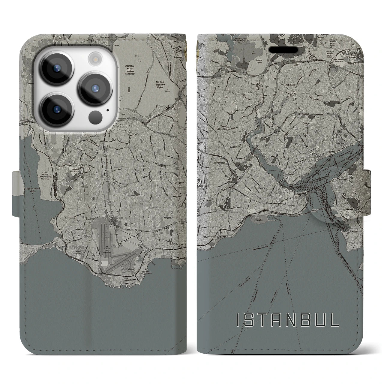 【イスタンブール(トルコ)】地図柄iPhoneケース(手帳タイプ)