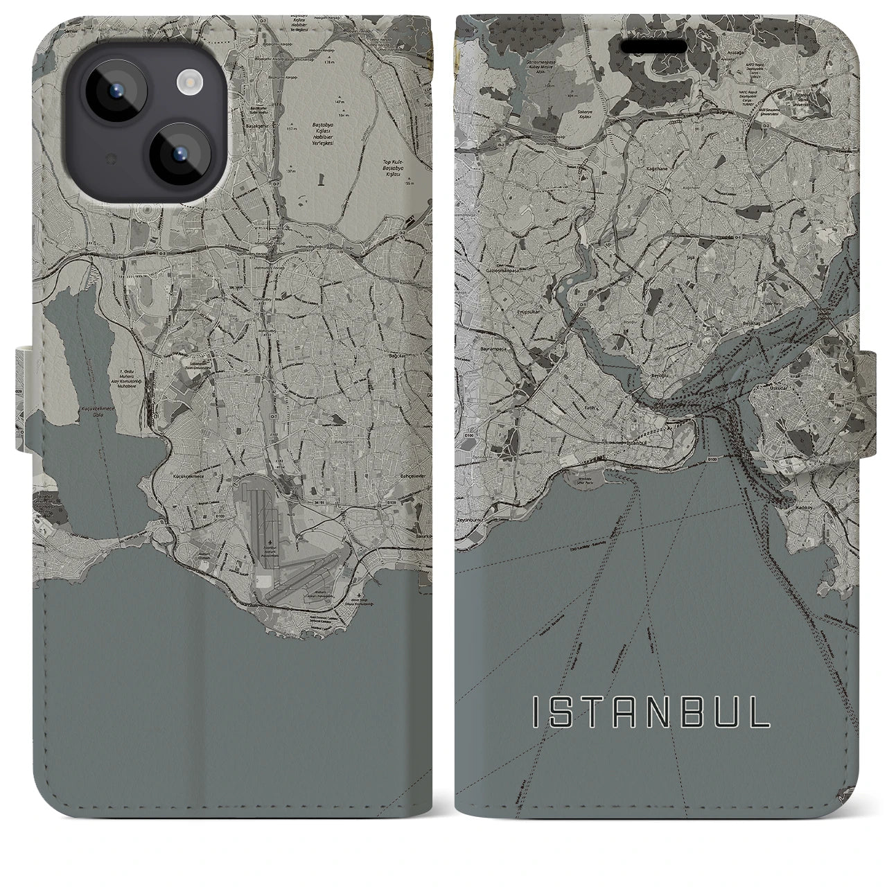 【イスタンブール(トルコ)】地図柄iPhoneケース(手帳タイプ)