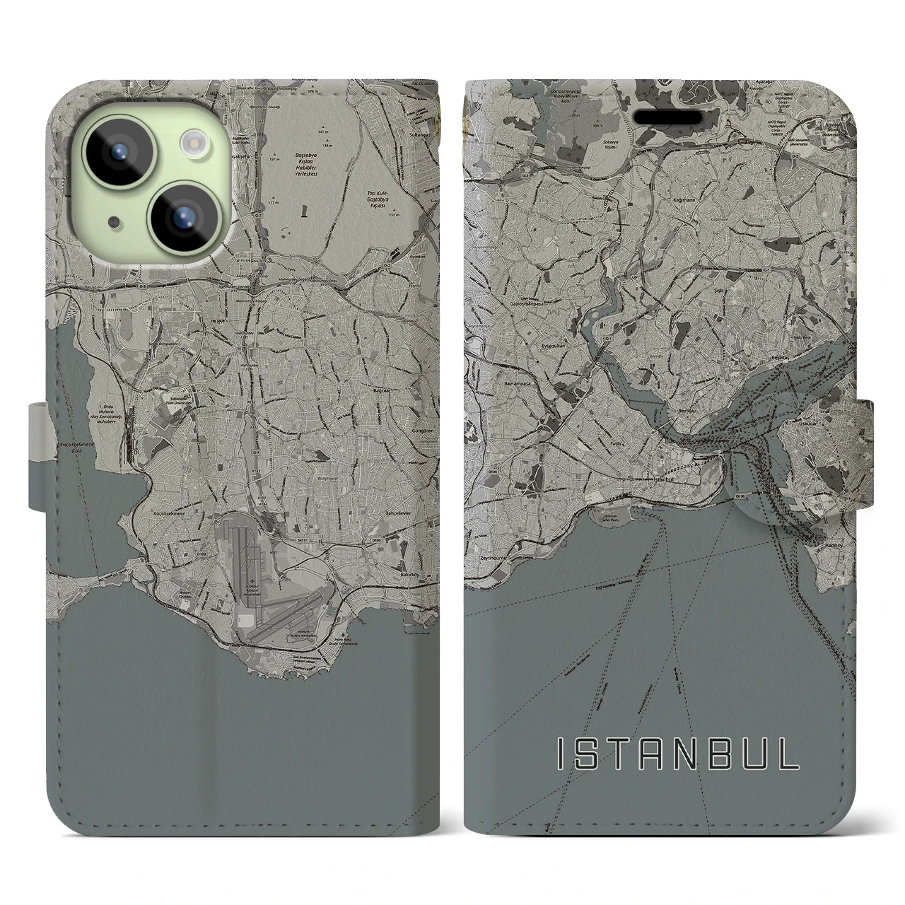 【イスタンブール(トルコ)】地図柄iPhoneケース(手帳タイプ)