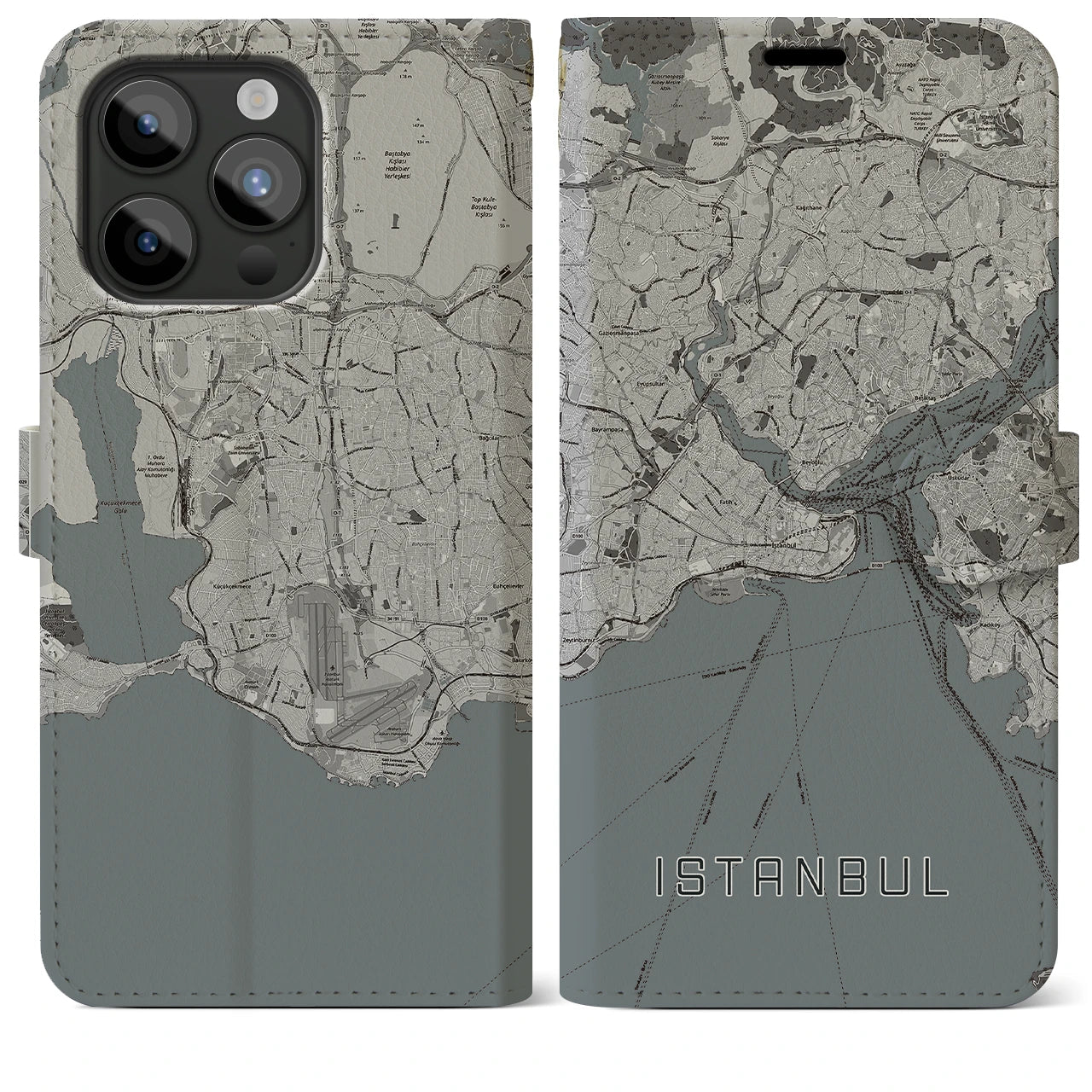 【イスタンブール(トルコ)】地図柄iPhoneケース(手帳タイプ)