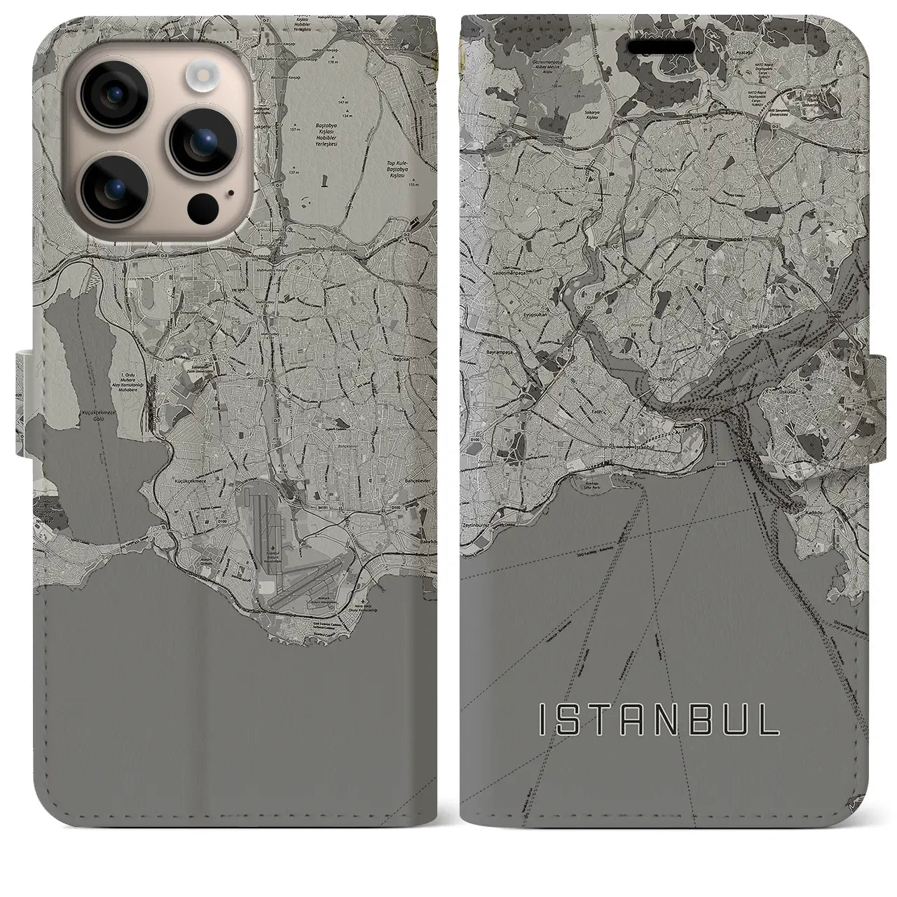 【イスタンブール(トルコ)】地図柄iPhoneケース(手帳タイプ)