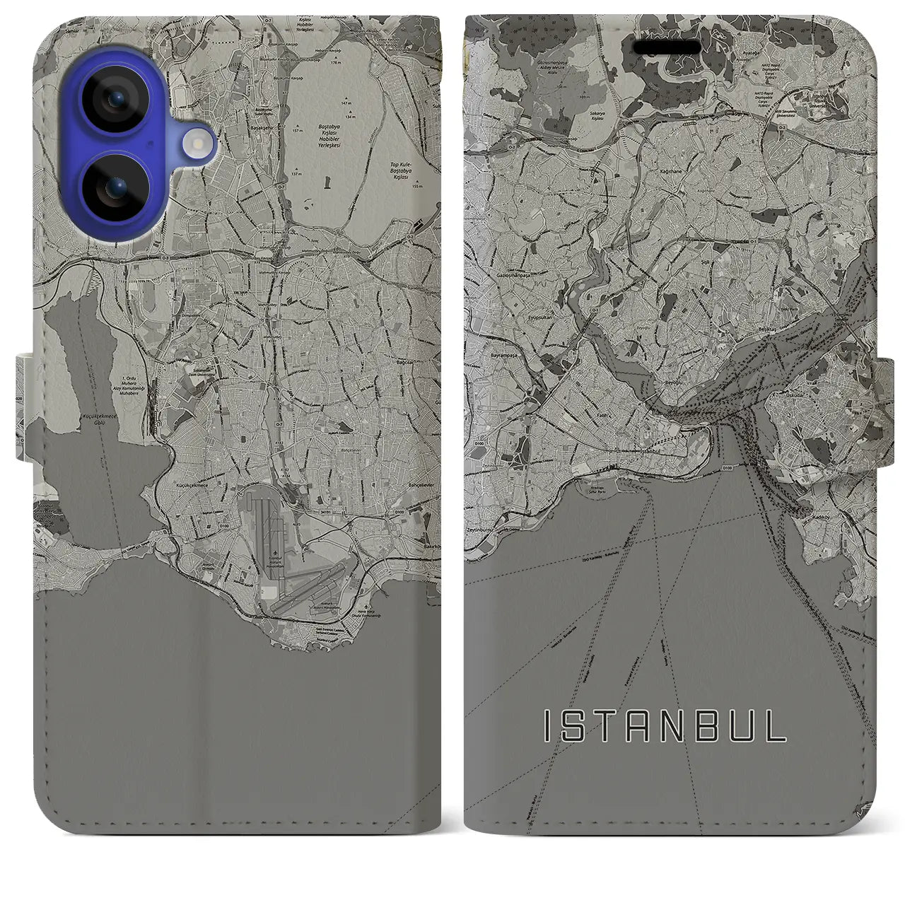 【イスタンブール(トルコ)】地図柄iPhoneケース(手帳タイプ)