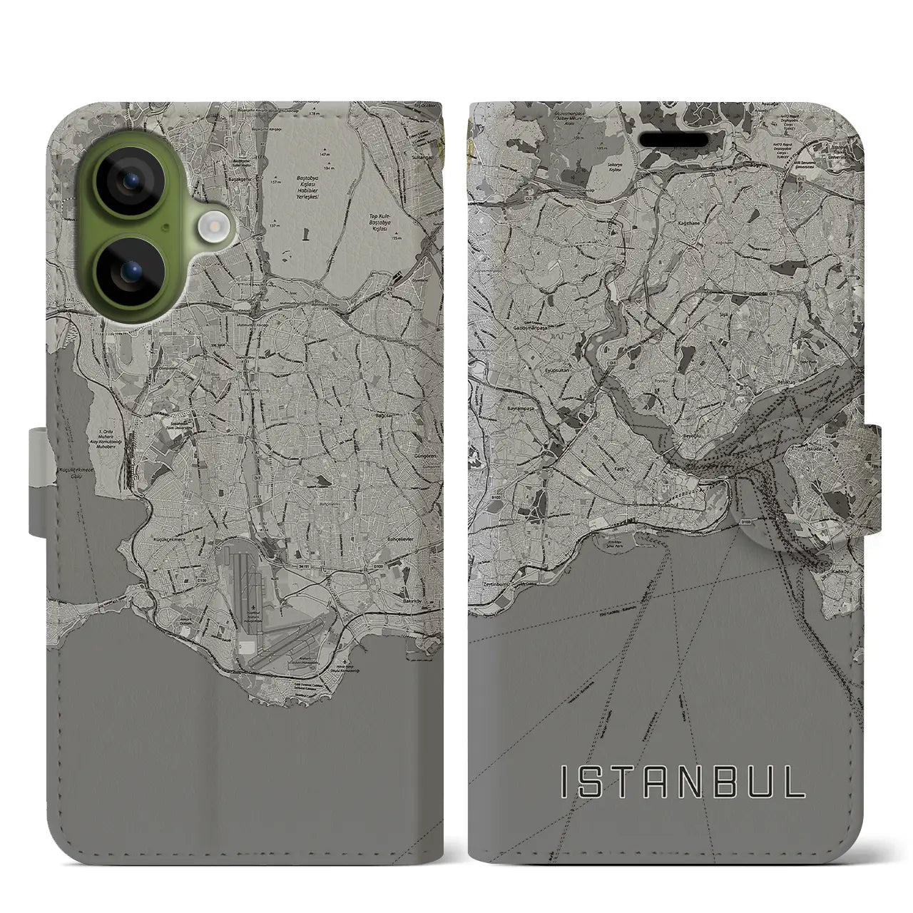 【イスタンブール(トルコ)】地図柄iPhoneケース(手帳タイプ)