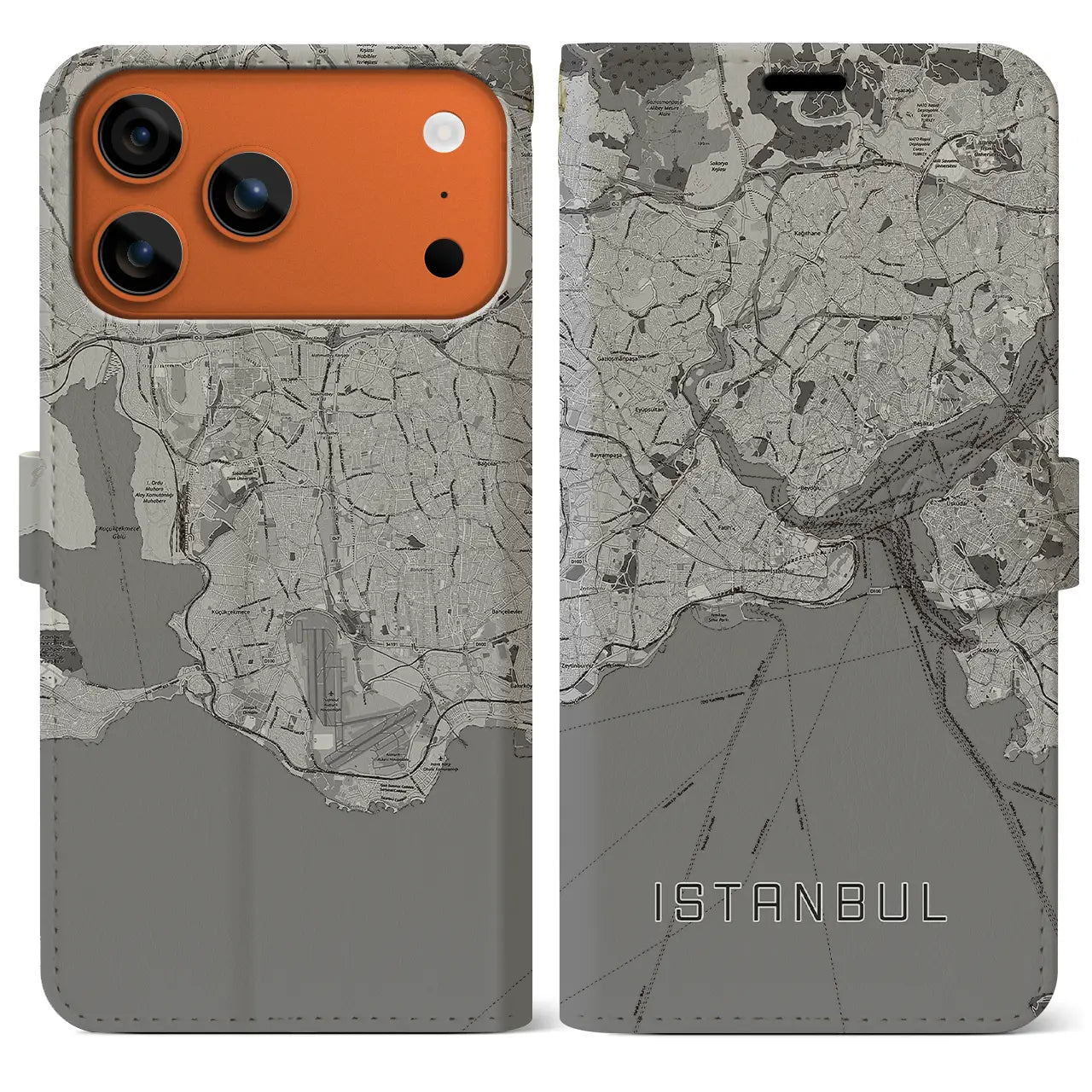 【イスタンブール(トルコ)】地図柄iPhoneケース(手帳タイプ)