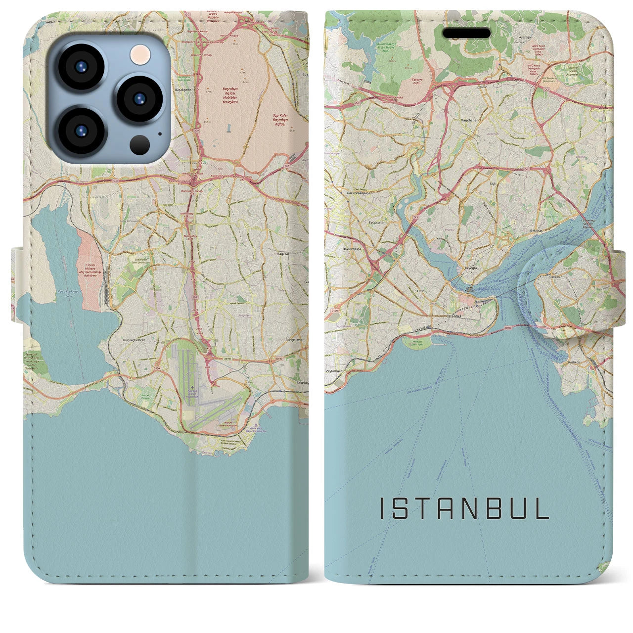 【イスタンブール(トルコ)】地図柄iPhoneケース(手帳タイプ)