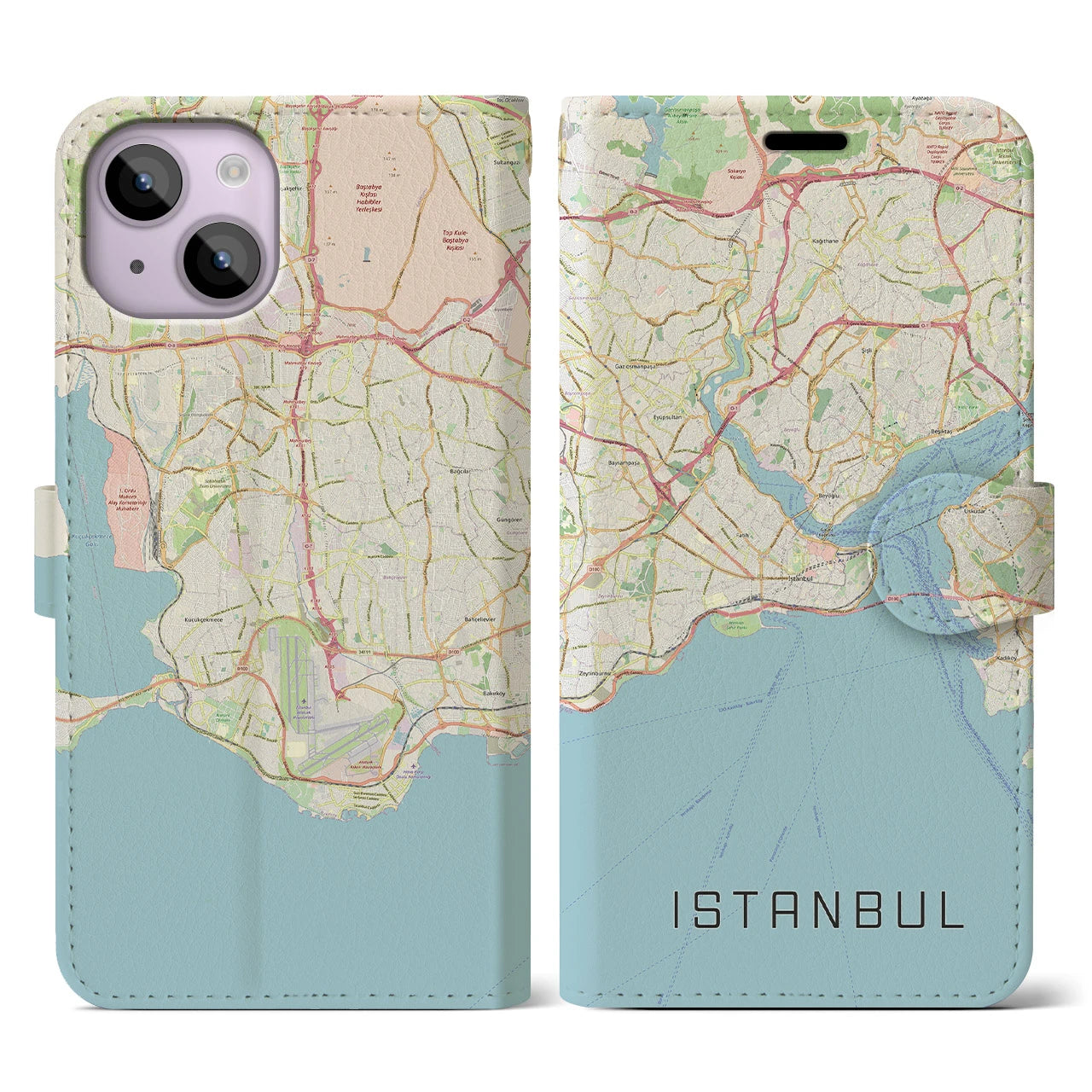 【イスタンブール(トルコ)】地図柄iPhoneケース(手帳タイプ)