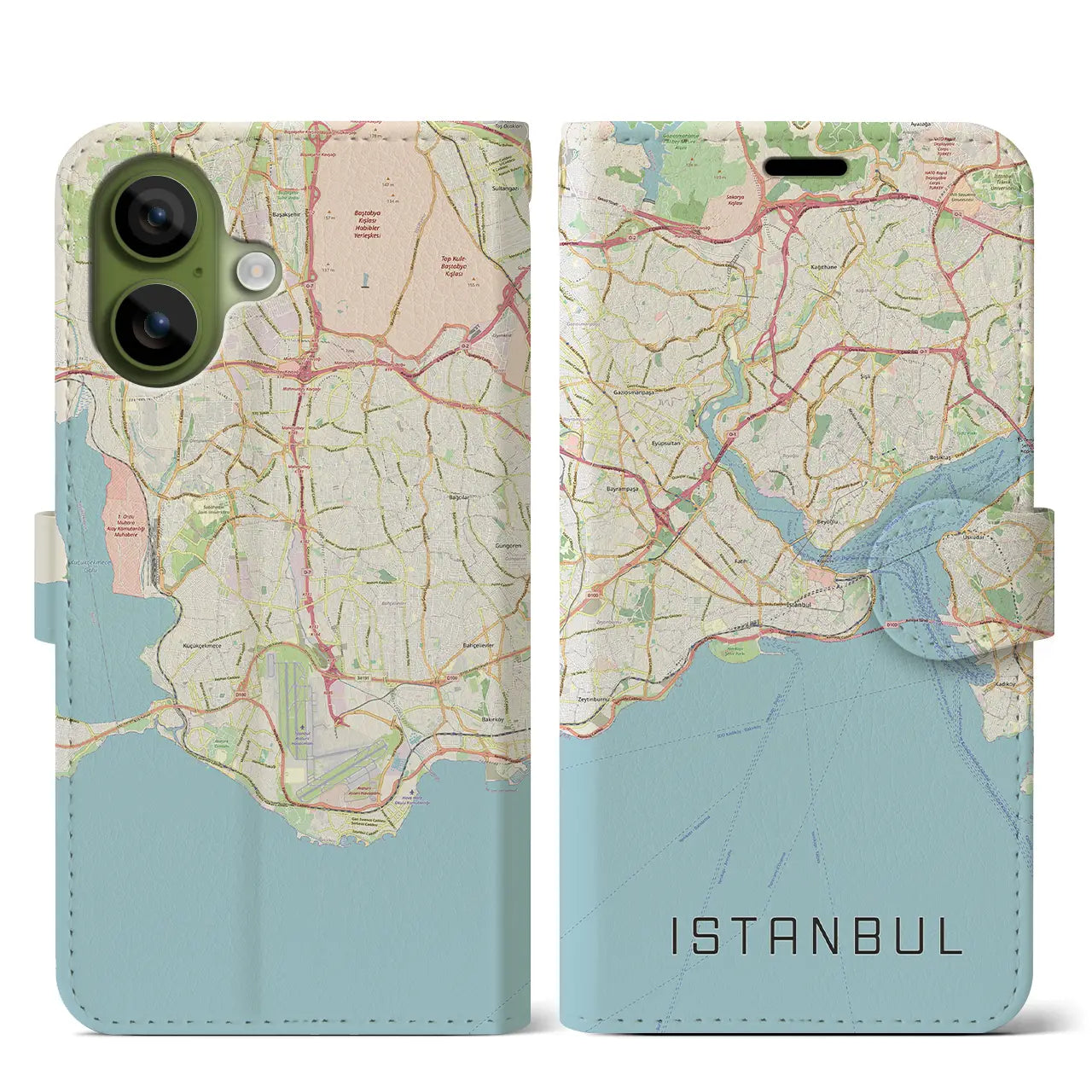 【イスタンブール(トルコ)】地図柄iPhoneケース(手帳タイプ)