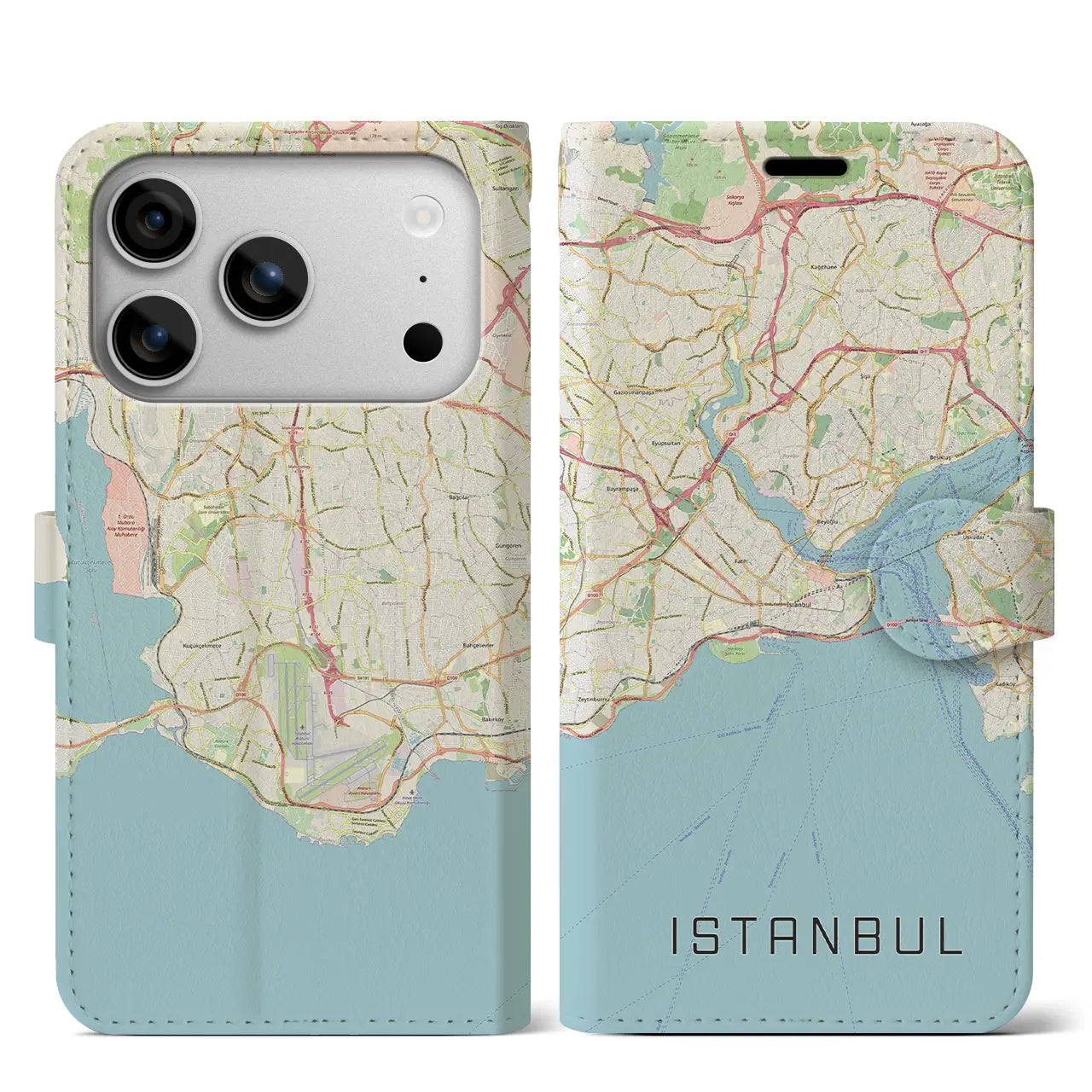 【イスタンブール(トルコ)】地図柄iPhoneケース(手帳タイプ)