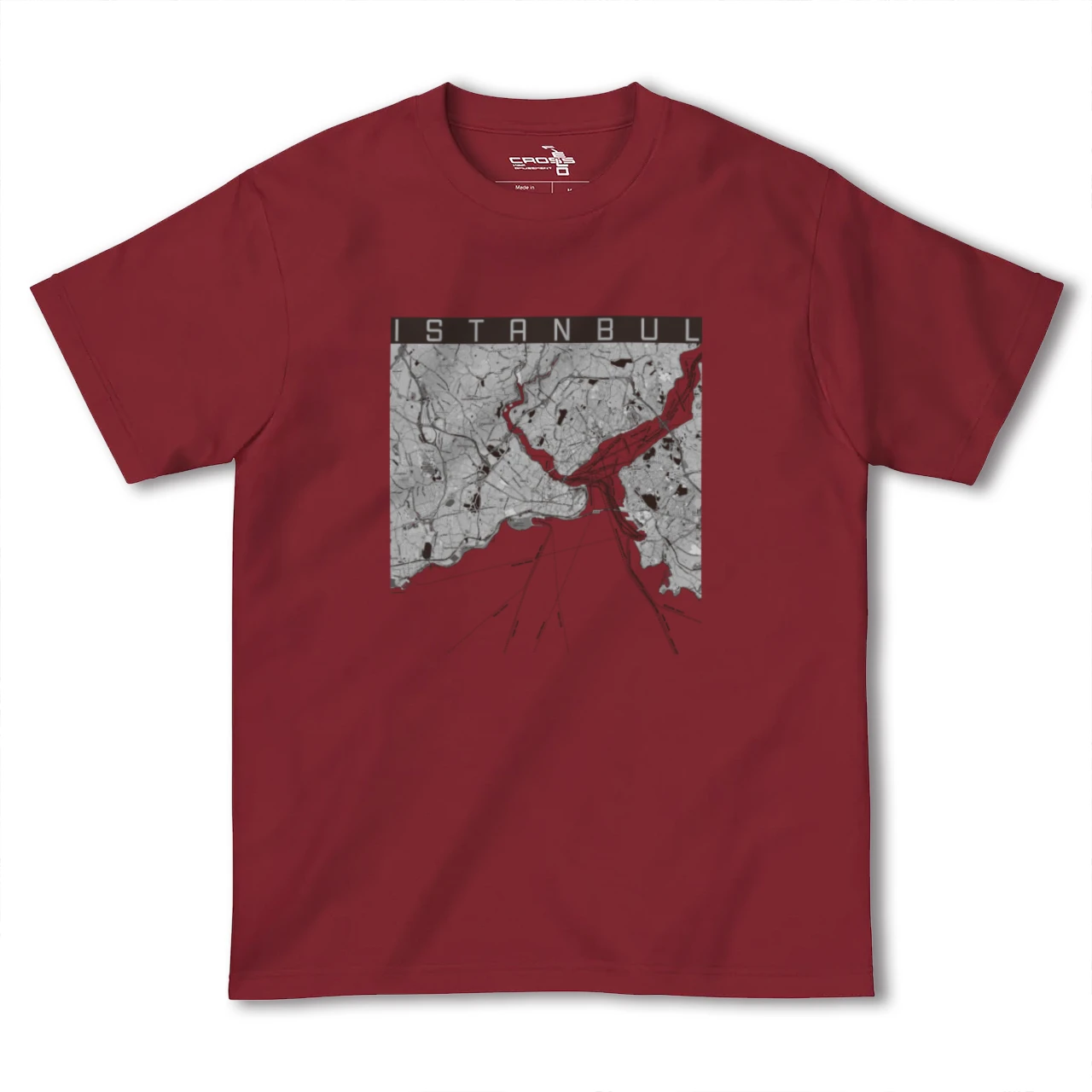 【イスタンブール(トルコ)】地図柄ヘビーウェイトTシャツ