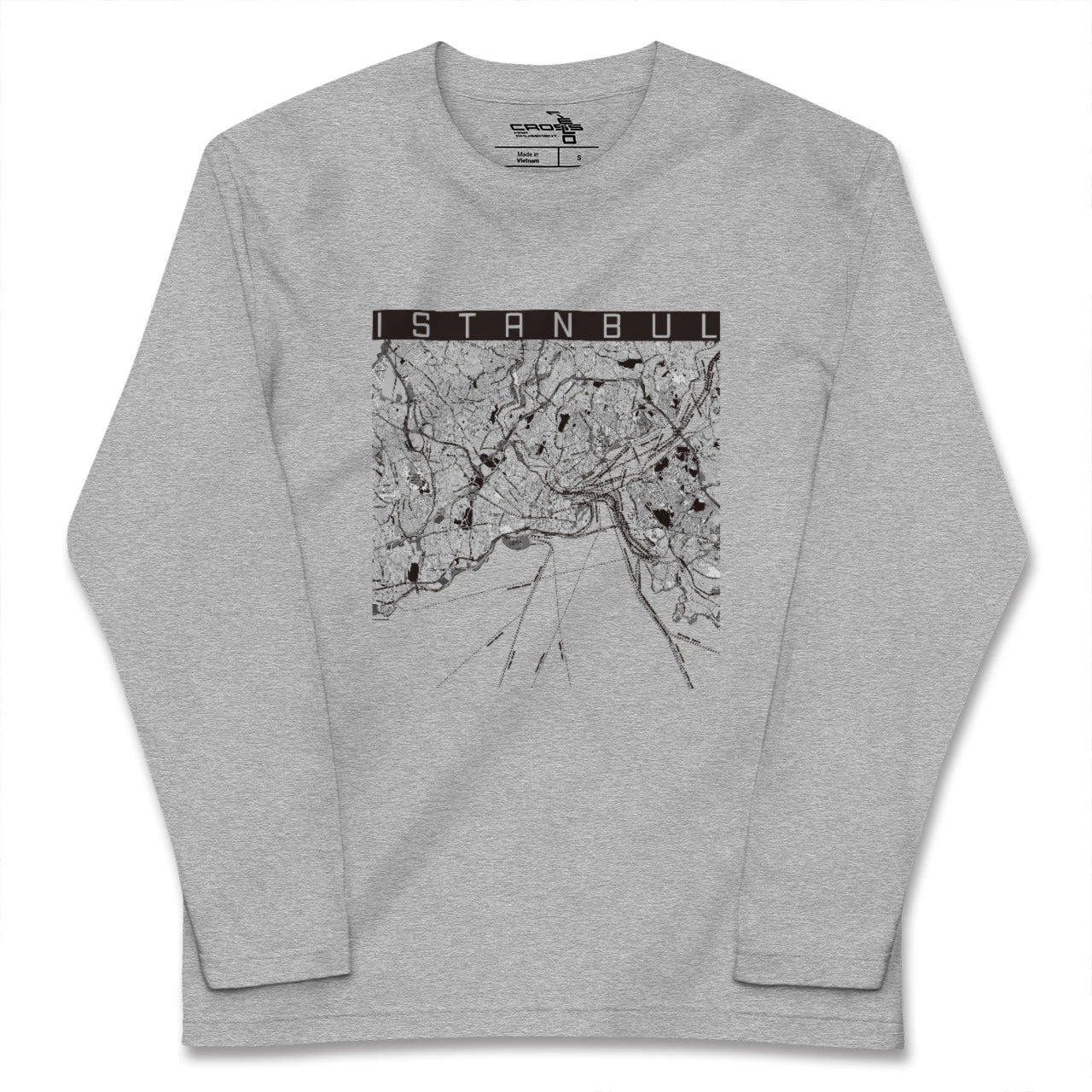 【イスタンブール(トルコ)】地図柄ロングスリーブTシャツ