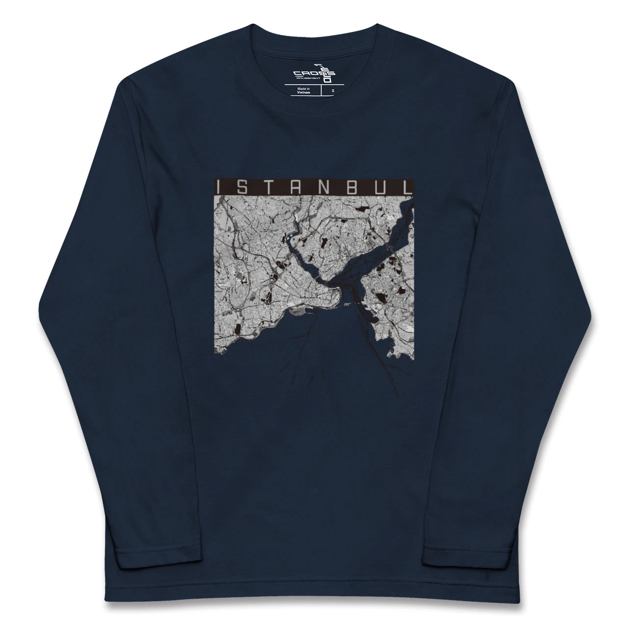 【イスタンブール(トルコ)】地図柄ロングスリーブTシャツ