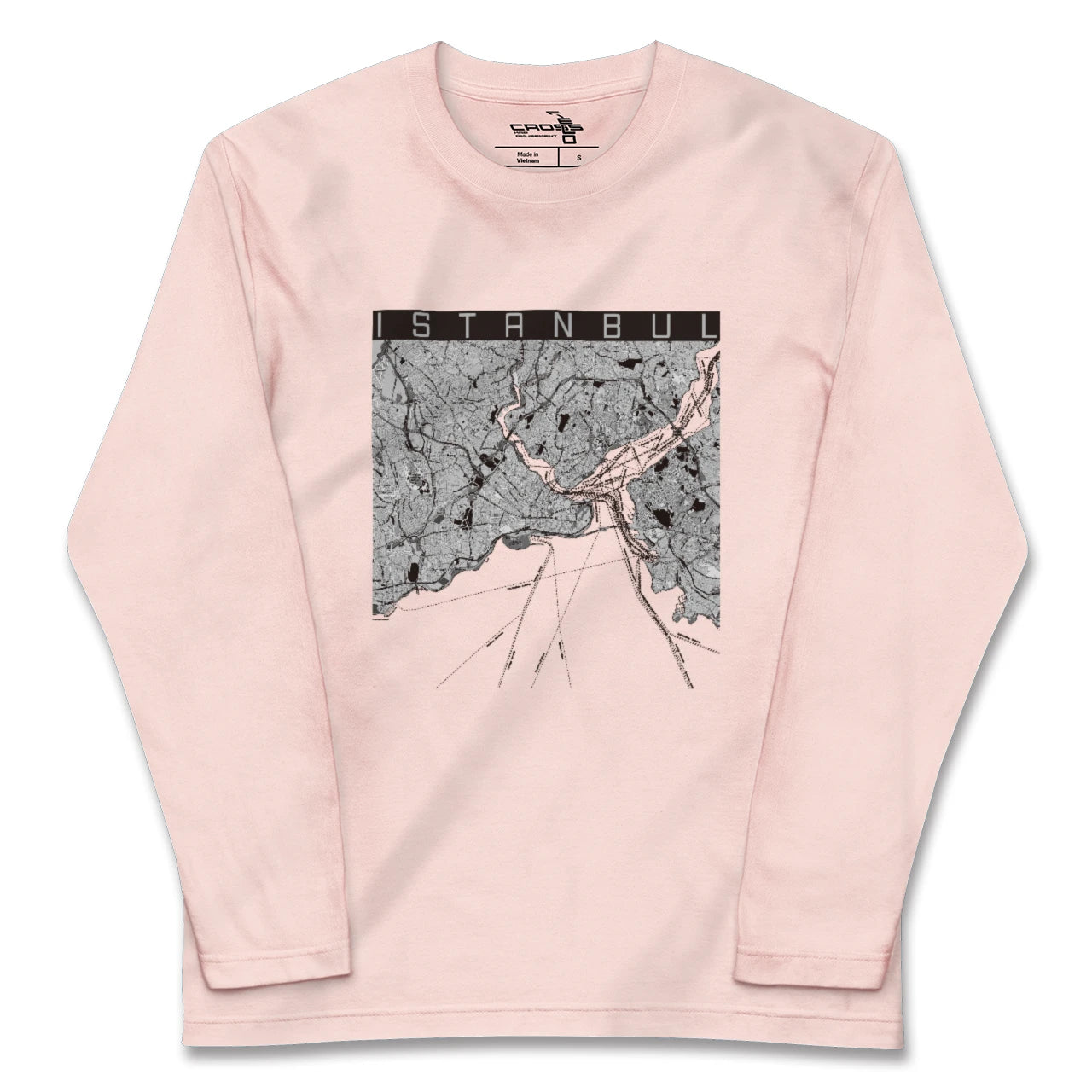 【イスタンブール(トルコ)】地図柄ロングスリーブTシャツ