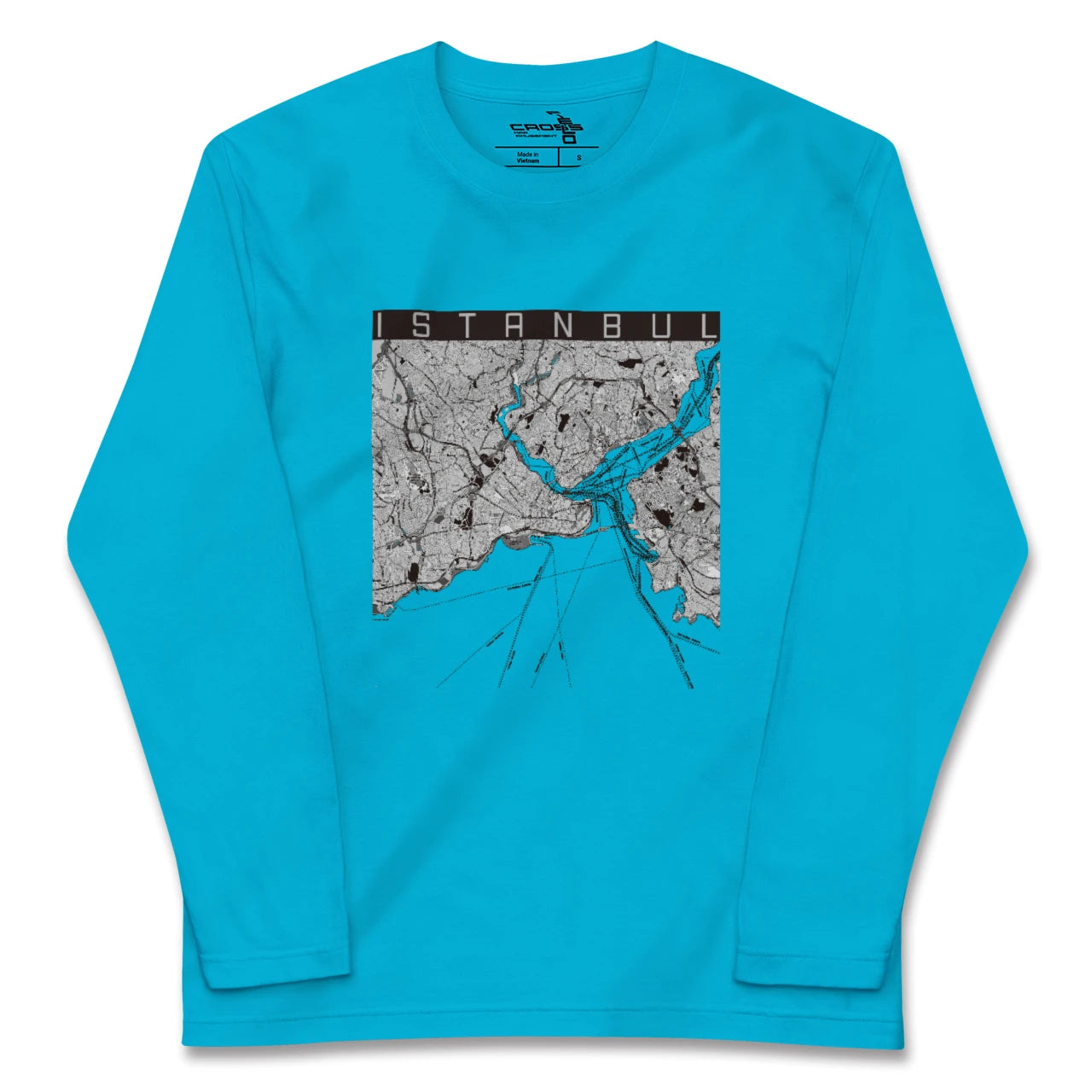 【イスタンブール(トルコ)】地図柄ロングスリーブTシャツ