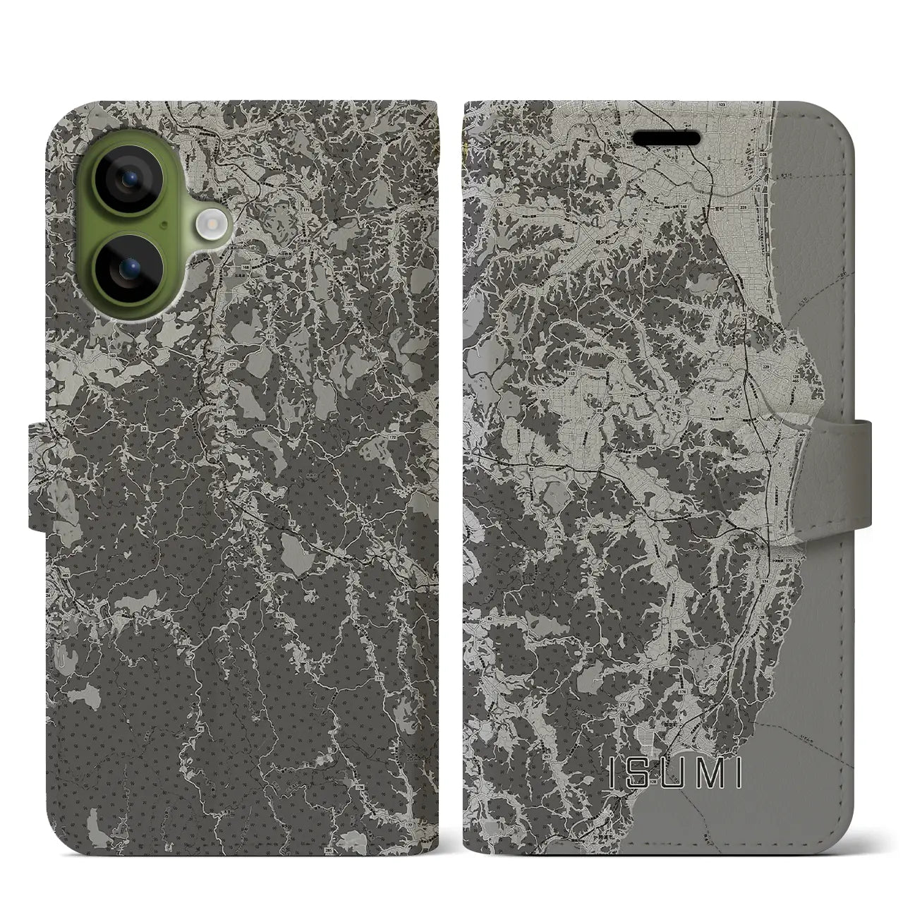 【いすみ(千葉県)】地図柄iPhoneケース(手帳タイプ)