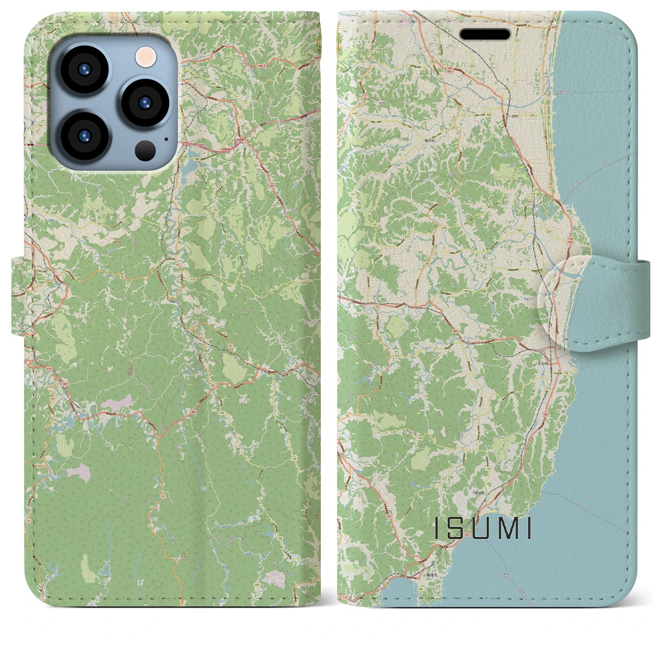 【いすみ(千葉県)】地図柄iPhoneケース(手帳タイプ)ナチュラル・iPhone 13 Pro Max 用