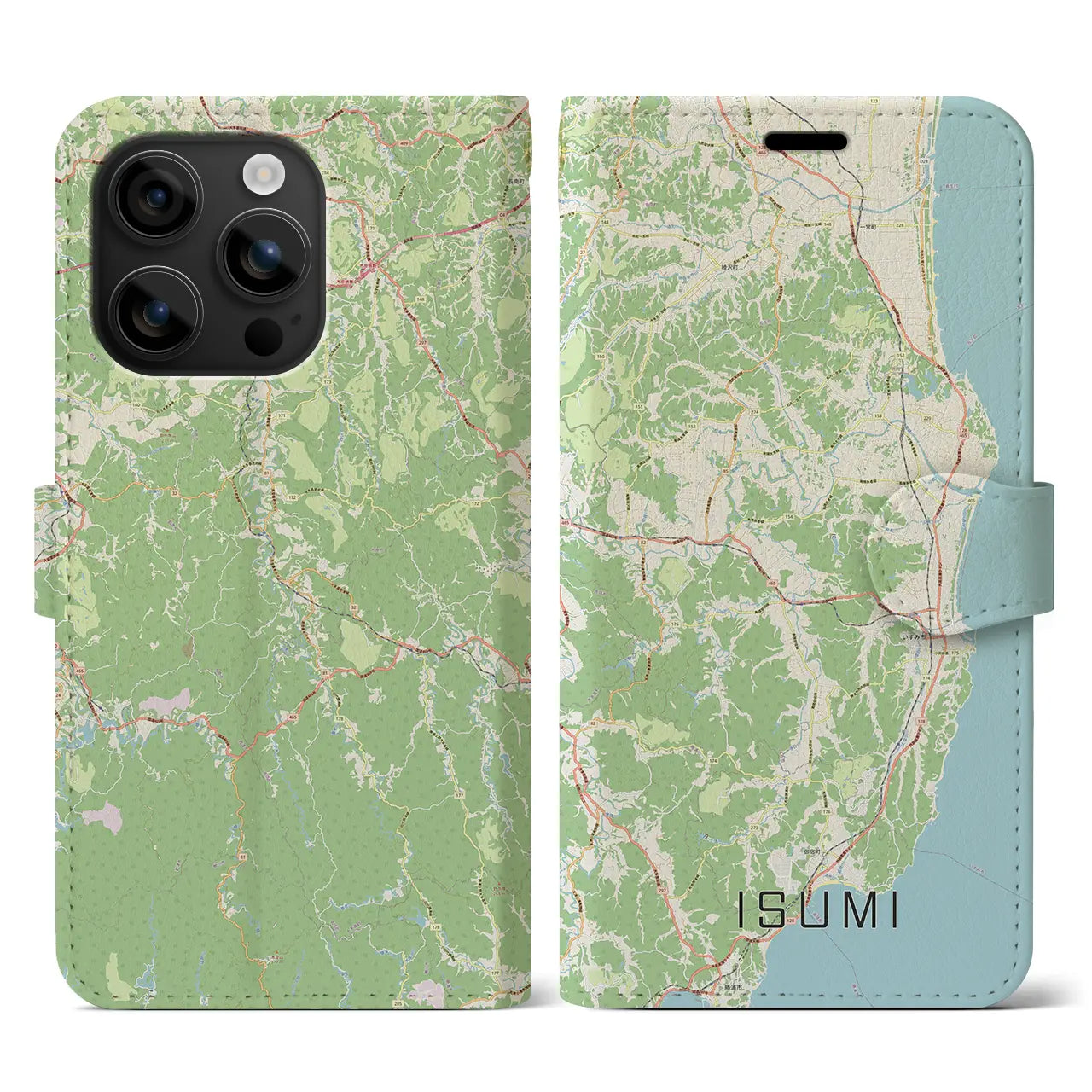 【いすみ(千葉県)】地図柄iPhoneケース(手帳タイプ)ナチュラル・iPhone 16 用