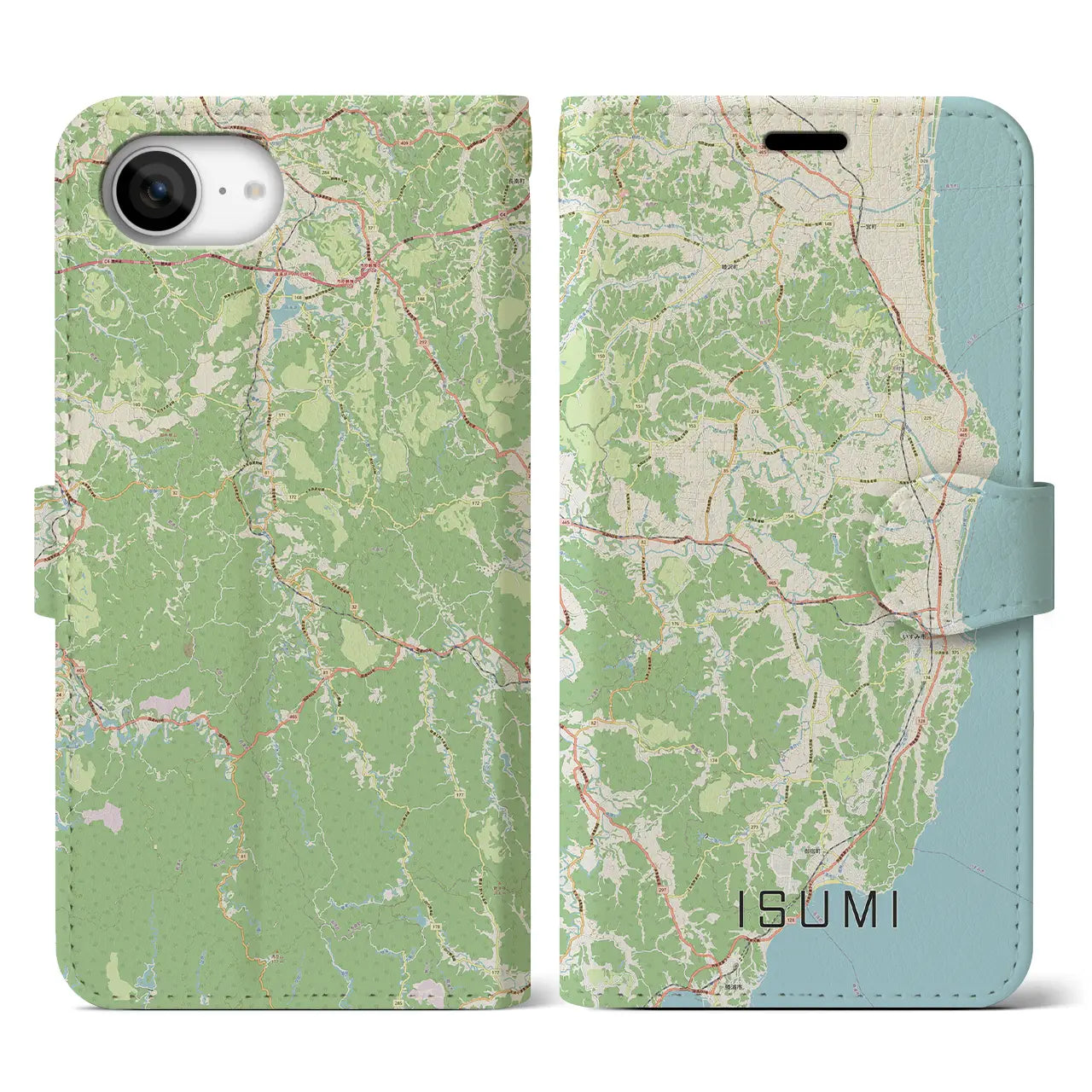 【いすみ(千葉県)】地図柄iPhoneケース(手帳タイプ)
