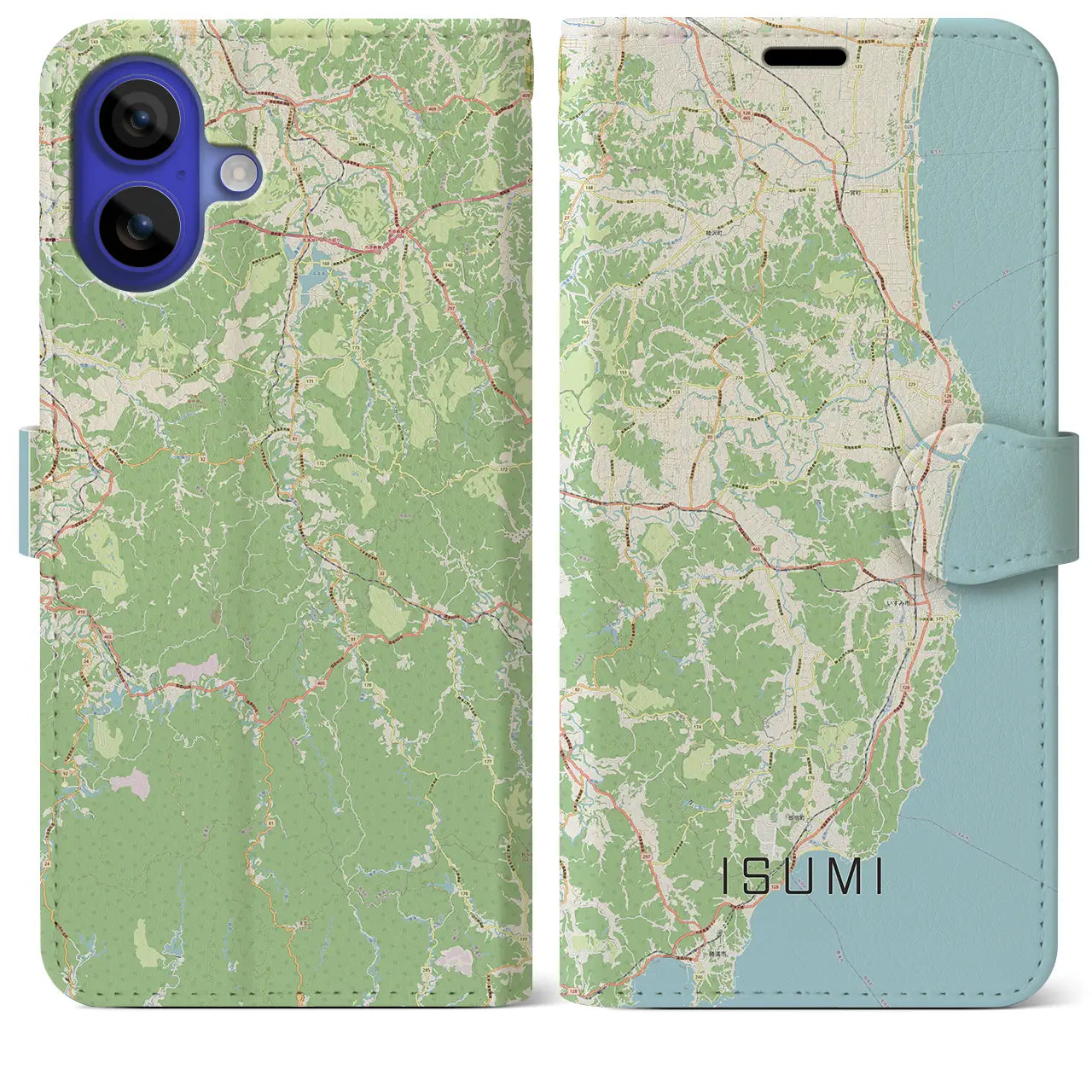 【いすみ(千葉県)】地図柄iPhoneケース(手帳タイプ)