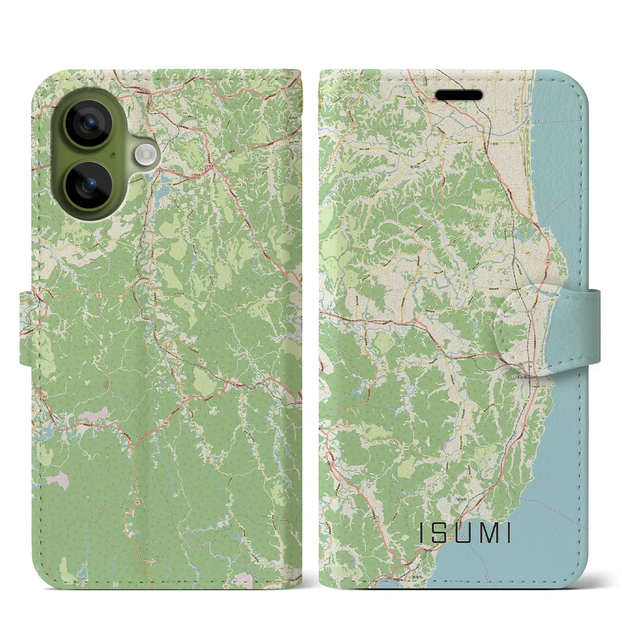 【いすみ(千葉県)】地図柄iPhoneケース(手帳タイプ)
