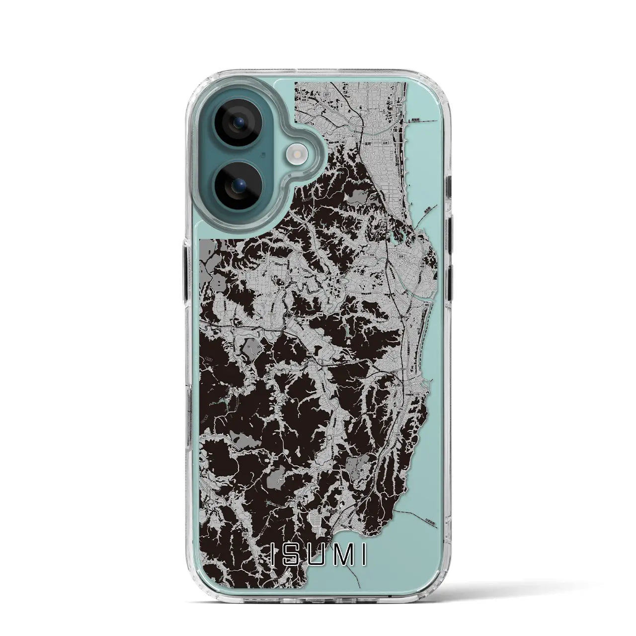 【いすみ(千葉県)】地図柄iPhoneケース(MagSafeタイプ)モノトーン・iPhone 16 Pro 用