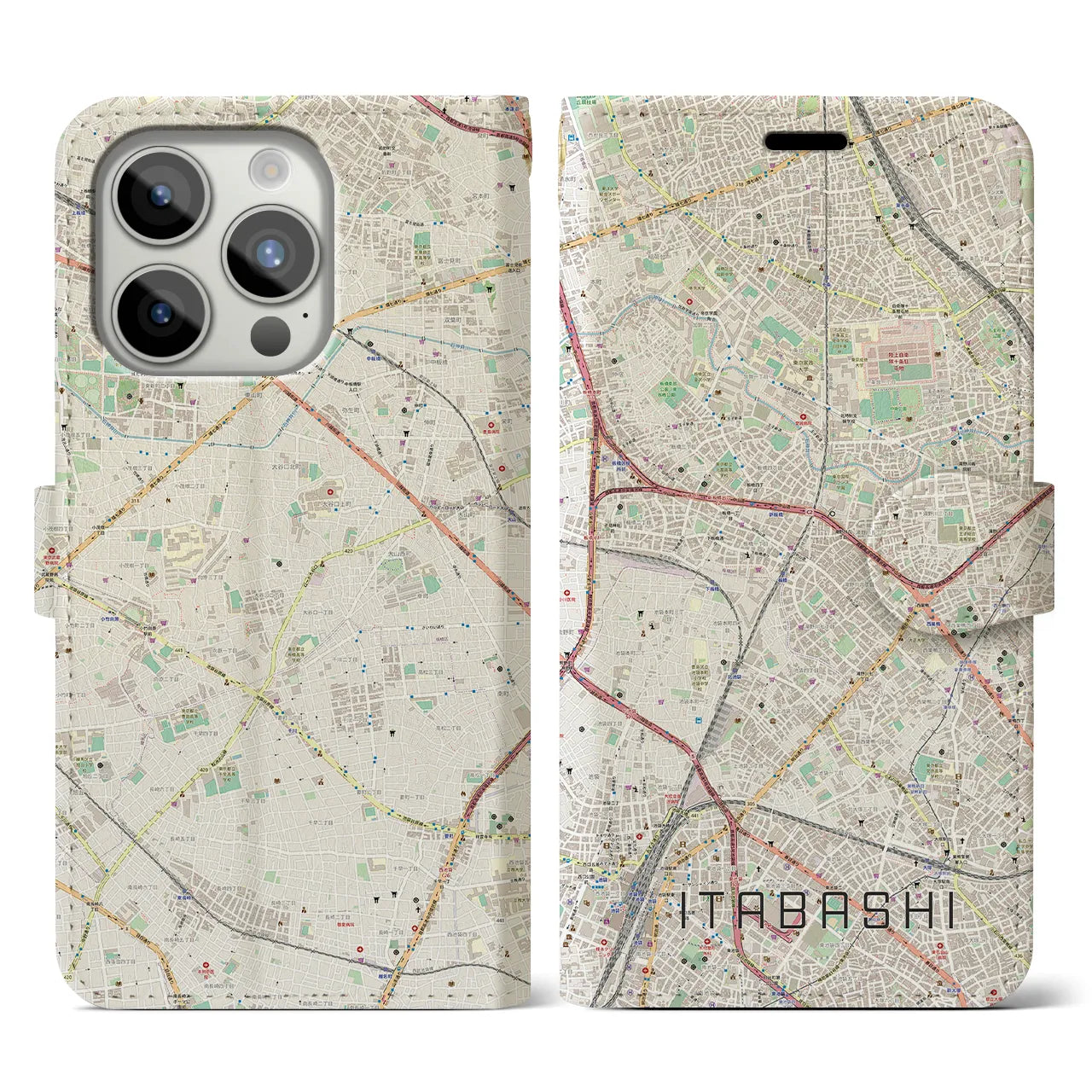 【板橋(東京都)】地図柄iPhoneケース(手帳タイプ)
