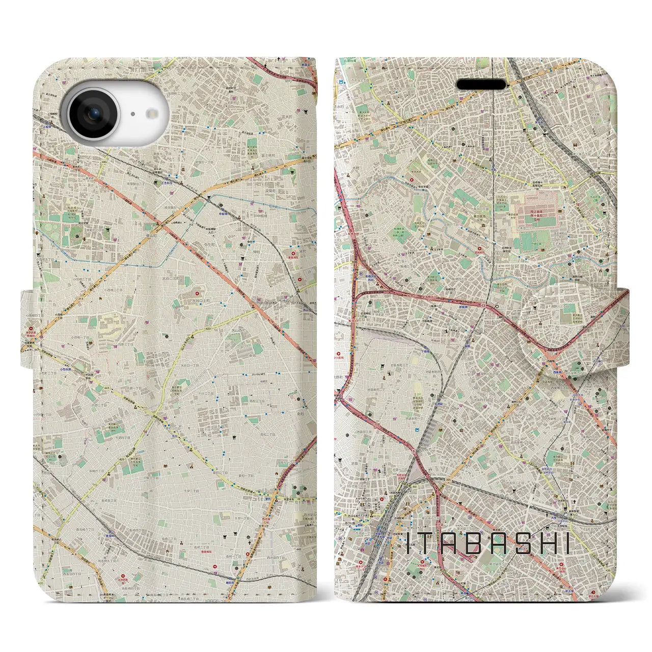 【板橋(東京都)】地図柄iPhoneケース(手帳タイプ)