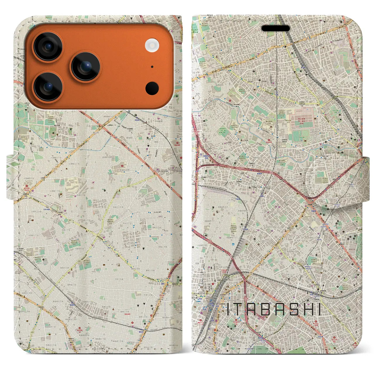 【板橋(東京都)】地図柄iPhoneケース(手帳タイプ)