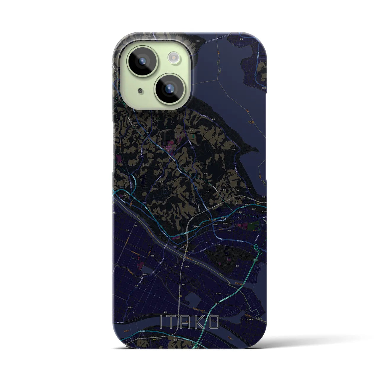【潮来(茨城県)】地図柄iPhoneケース(バックカバータイプ)