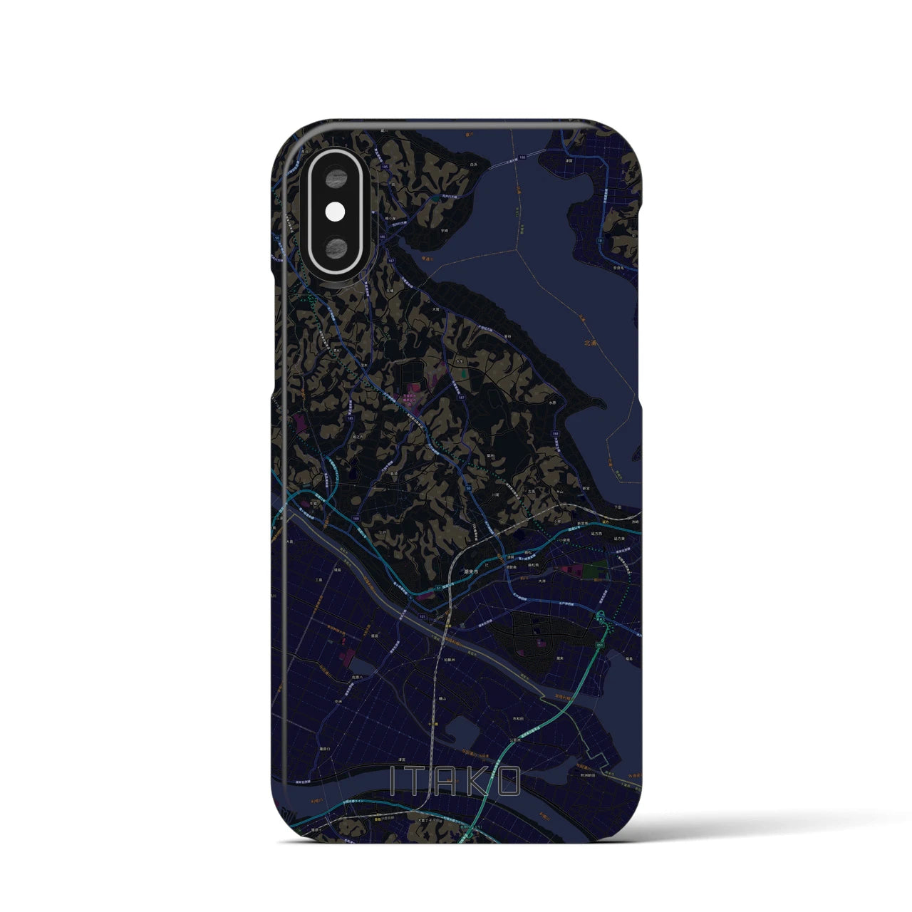 【潮来(茨城県)】地図柄iPhoneケース(バックカバータイプ)