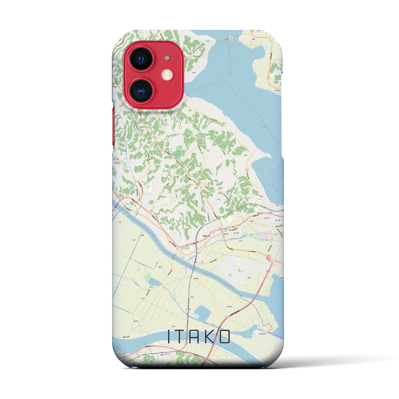 【潮来(茨城県)】地図柄iPhoneケース(バックカバータイプ)