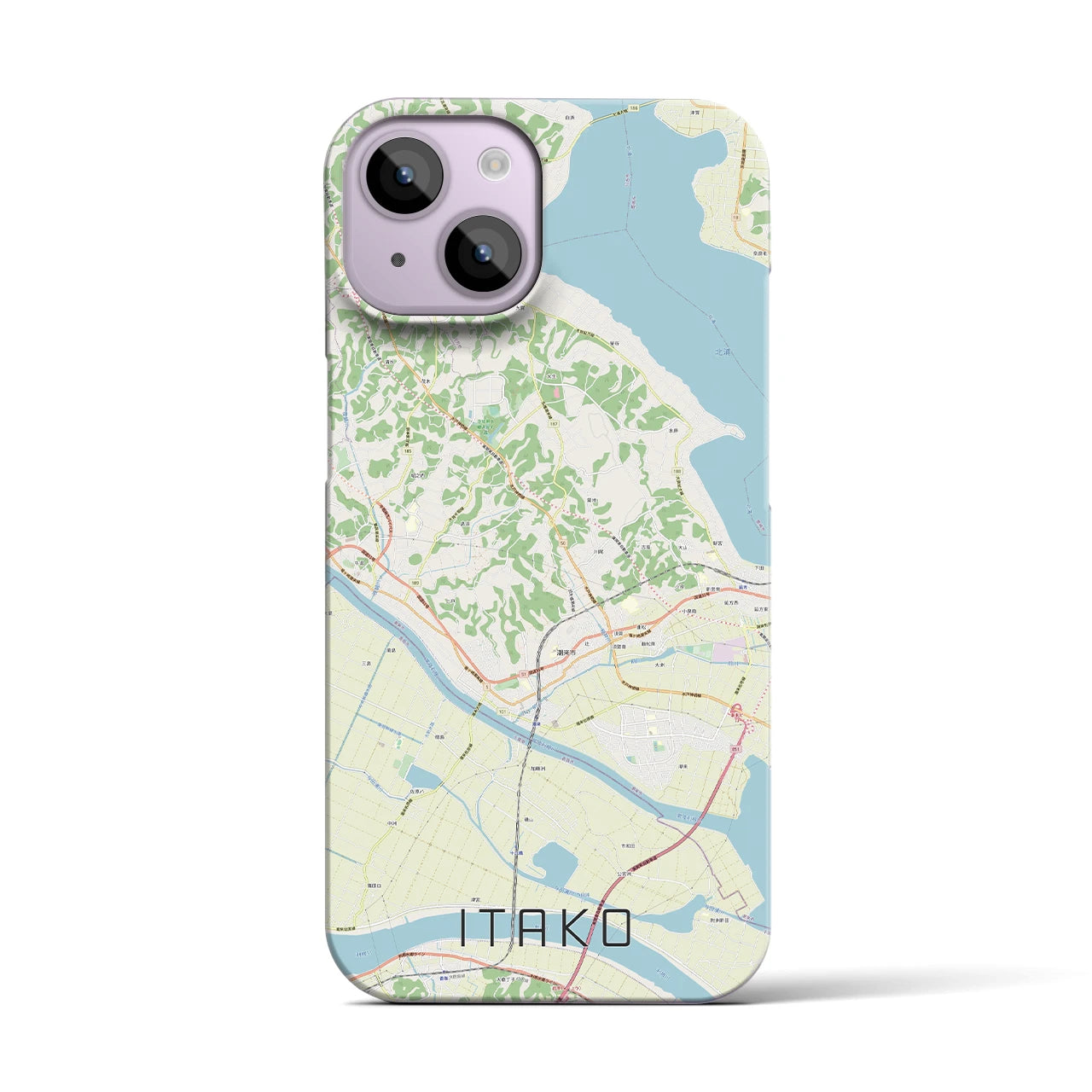 【潮来(茨城県)】地図柄iPhoneケース(バックカバータイプ)