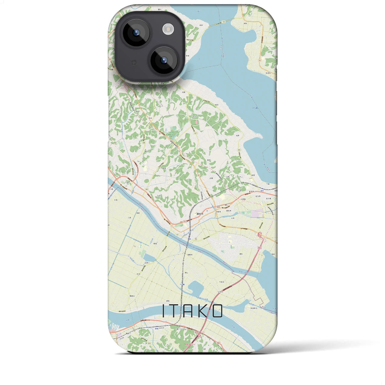 【潮来(茨城県)】地図柄iPhoneケース(バックカバータイプ)