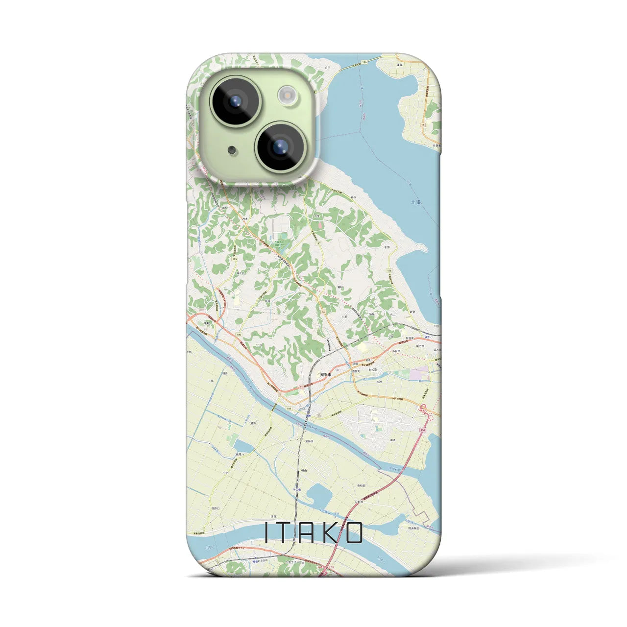 【潮来(茨城県)】地図柄iPhoneケース(バックカバータイプ)