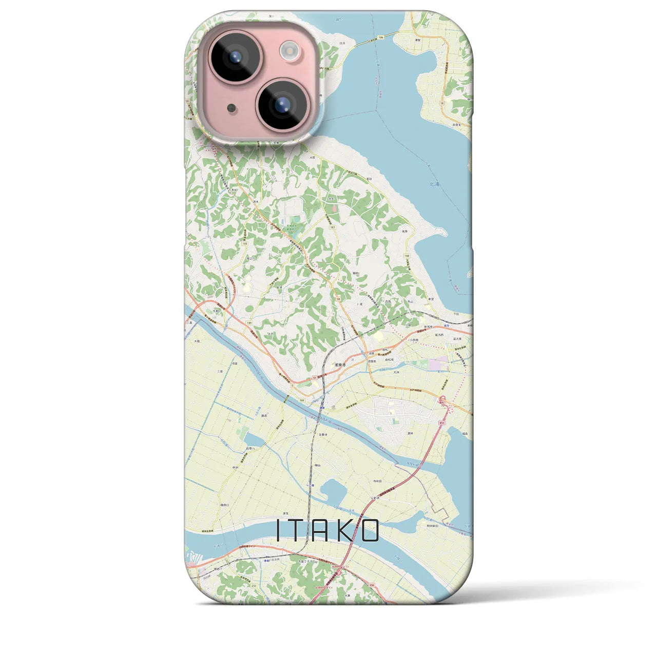 【潮来(茨城県)】地図柄iPhoneケース(バックカバータイプ)
