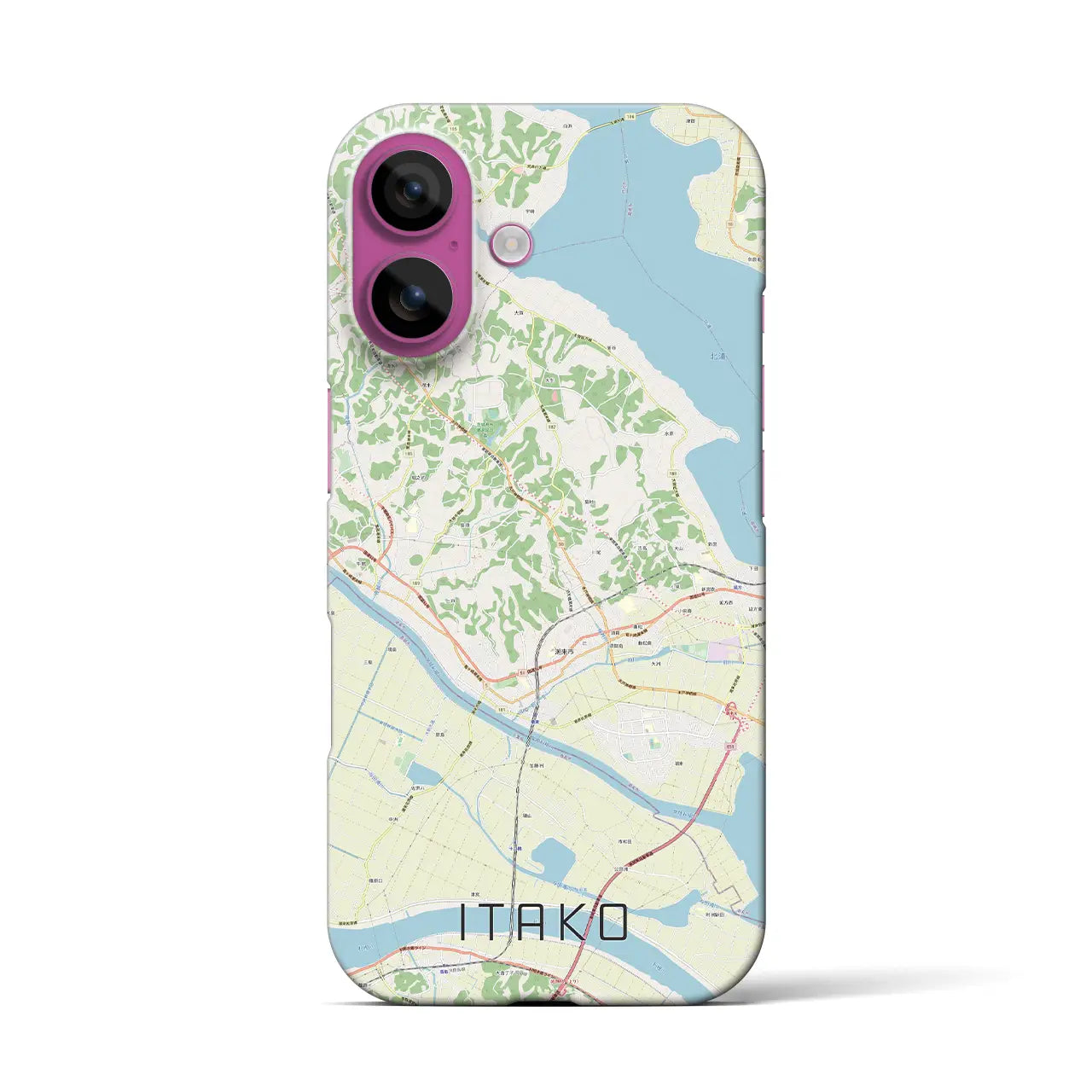【潮来(茨城県)】地図柄iPhoneケース(バックカバータイプ)