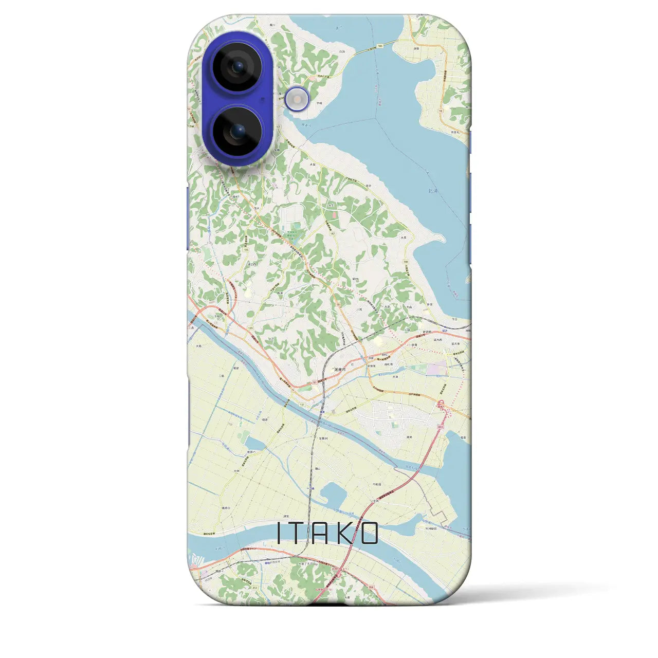 【潮来(茨城県)】地図柄iPhoneケース(バックカバータイプ)